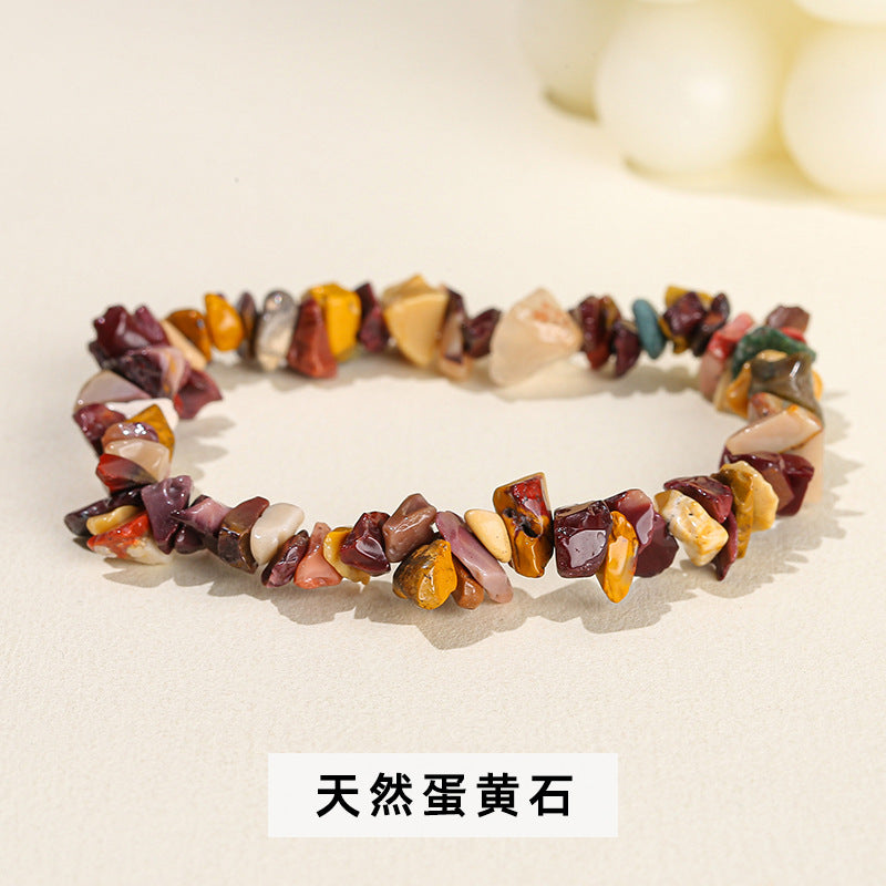 Wholesale natural crystal agate colorful gravel elastic bracelet